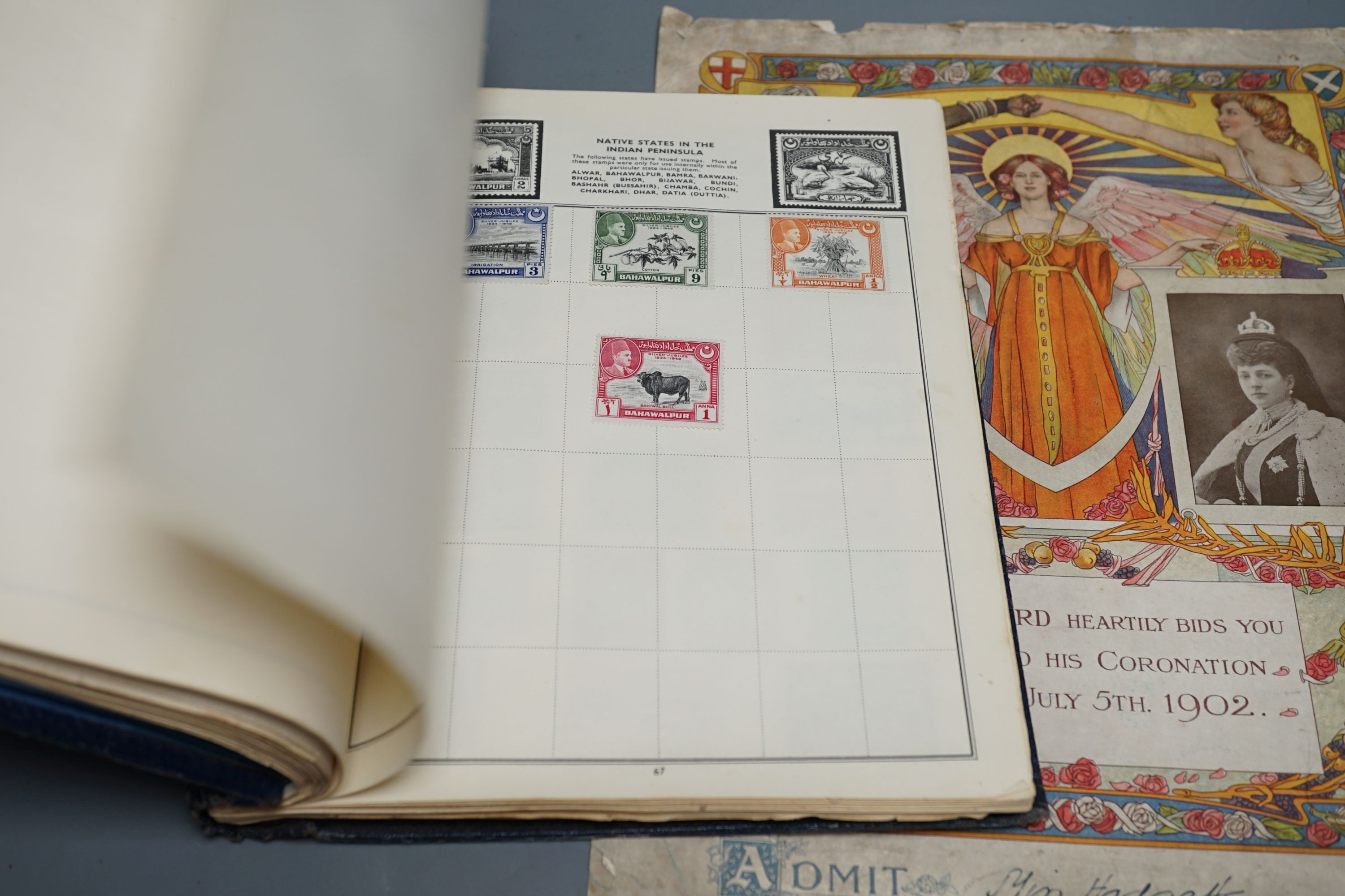 An album of Assorted stamps, mostly British and Commonwealth George V to QEII
